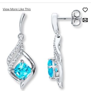 Blue and White Topaz drop earrings